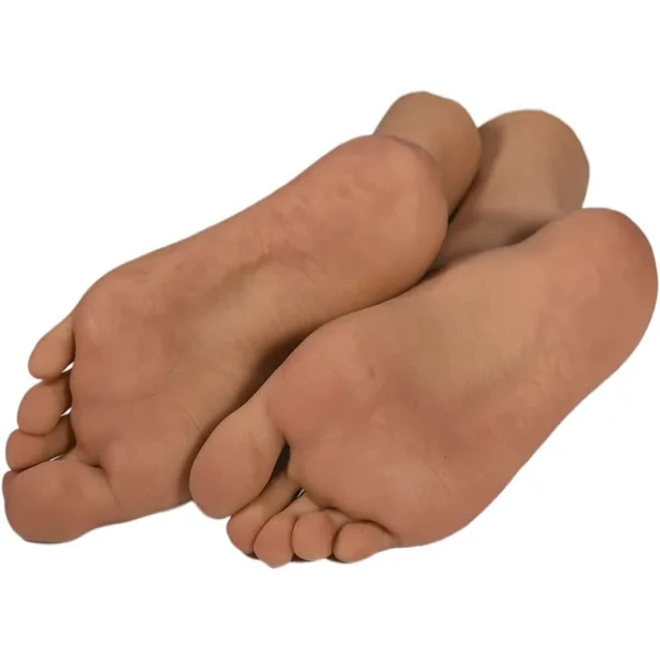 1 Pair Soft Silicone Life Size Male Model Legs Foot Model Show Shoes Show Jewelry Sandals Socks Show Art Sketch Nails (4301)