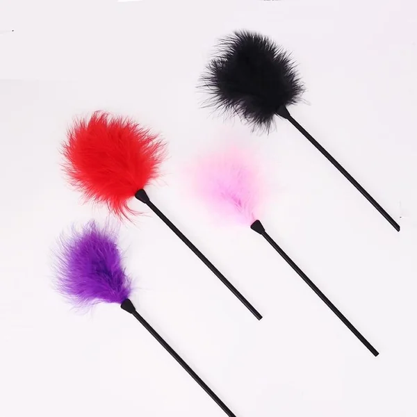 1PC Flirting Feather Black Feather Flirting Whip Sex Toys Flirt Soft Flogger for Couple Adult Game Sex Products