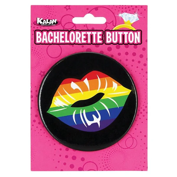 3" Button - Rainbow Bachelorette Button Lips