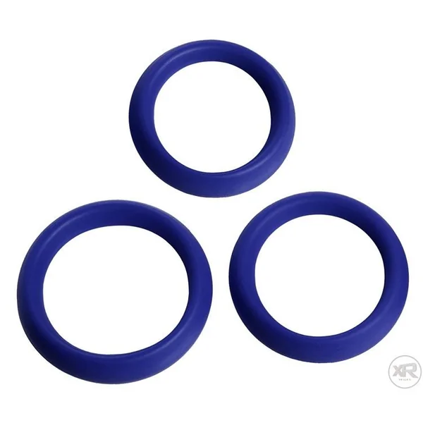 3pc Blue Silicone Cock Rings