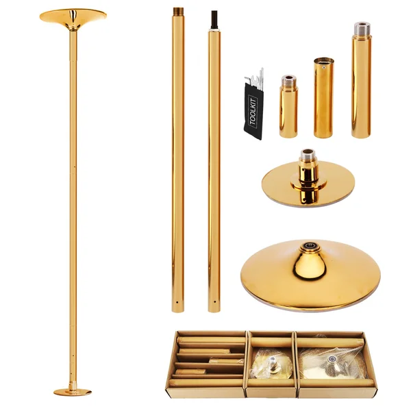 45mm Removable Dance Pole Set Spinning Pole Dance Portable Static Fitness Dancing Pole Kit for Exercise Club Party Pub Home Gold