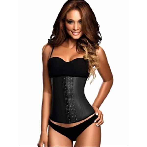 4 Steel Bones Black Latex Corset