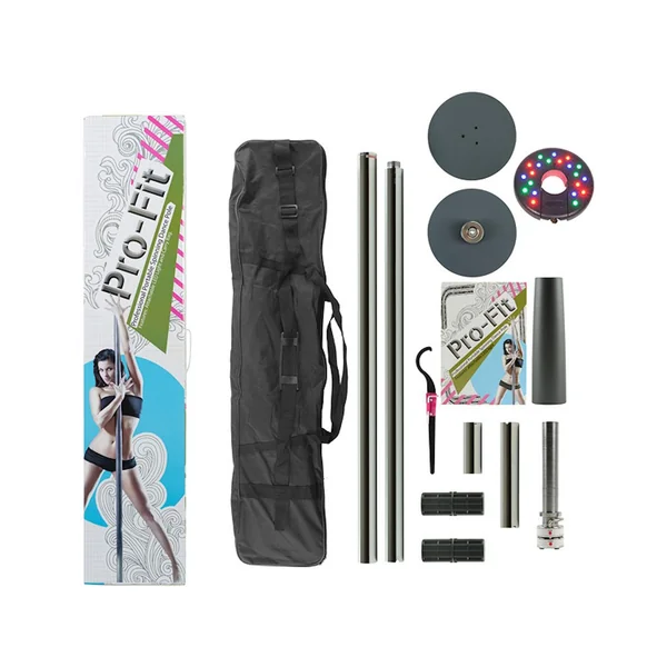 50mm Professional Portable Spinning Dance Pole with LED Dance Light and Carry Bag