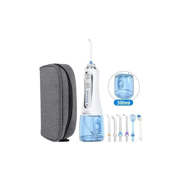 5 Modes Oral Irrigator USB Rechargeable Water Floss Portable Dental Water Flosser Jet 300ml Irrigator Dental Teeth Cleaner+5 Jet