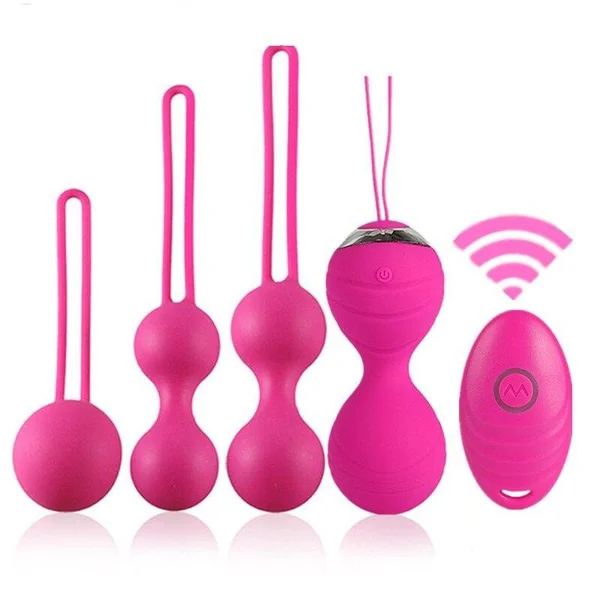 5pcs Vaginal tighten Exercise Kegel Balls 10 Speed Vibrating eggs Silicone Ben wa ball G Spot Vibrator Erotic sex toy for Women