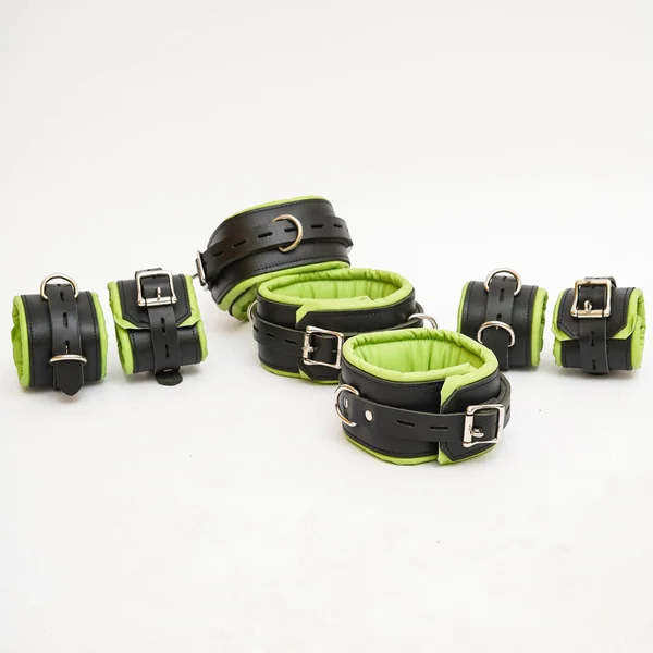 7 Pcs Premium Leather Bondage Cuffs For Mens