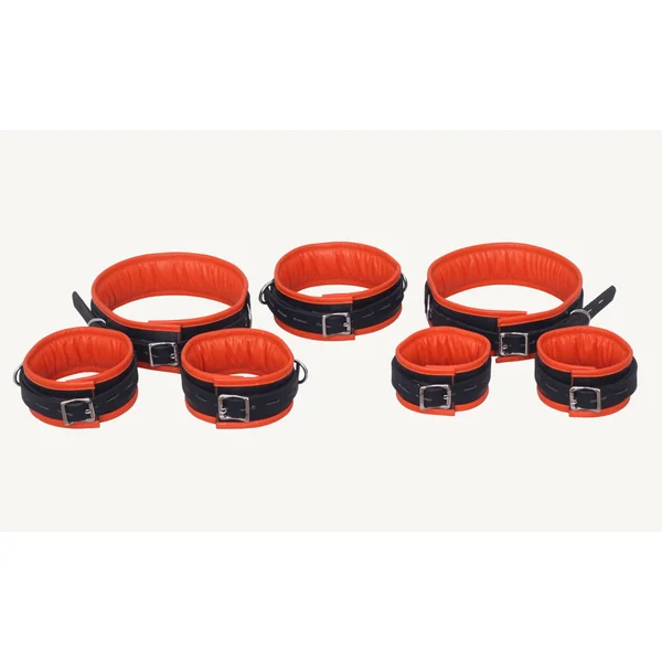 7-Piece Genuine Leather Bondage Cuffs Set