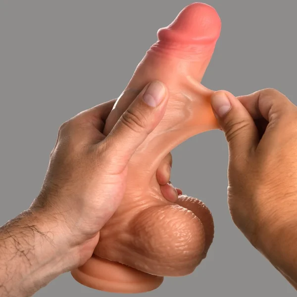 8 Inch Real Skin Silicone Dildo with Balls