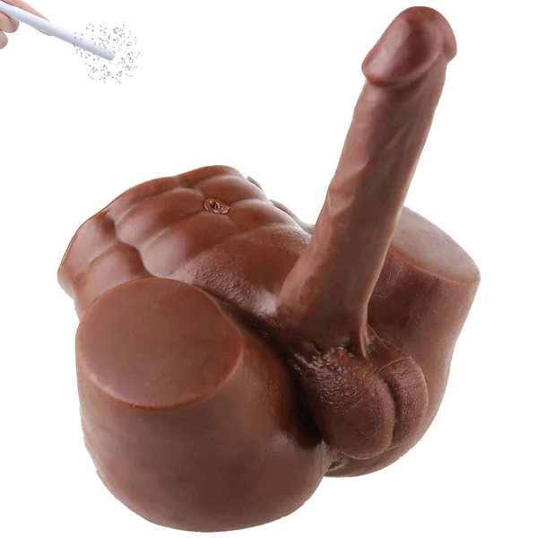 8" Penis With Bubble Butt and Anus - Black - 8 LB