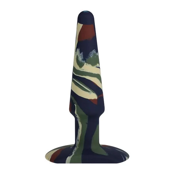 A Play 5" Groovy Silicone Anal Plug - Camouflage