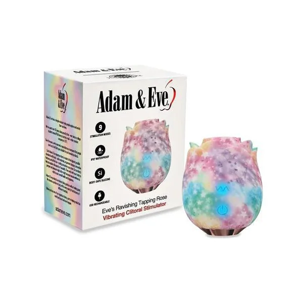 Adam & Eve Eve's Ravishing Rose Tapping Clitoral Stimulator Rainbow