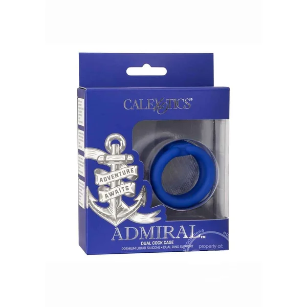 Admiral Dual Silicone Cock Cage - Blue