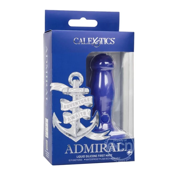 Admiral Liquid Silicone First Mate Rechargeable Anal Probe - Blue
