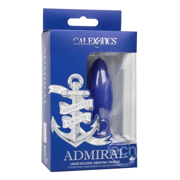 Admiral Liquid Silicone Vibrating Torpedo Rechargeable Anal Probe - Blue