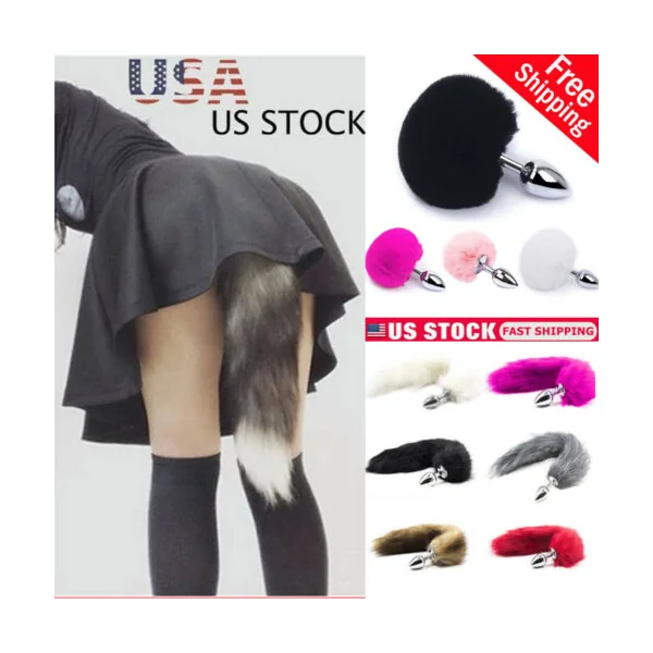 Adult Sexy Fluffy Fox Rabbit Tail Plug Cosplay