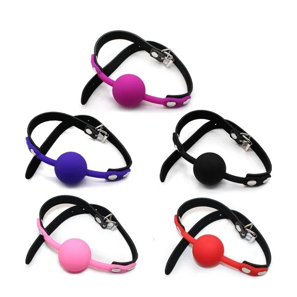 Adult Slave Harness Silicone Ball Open Mouth Gag BDSM Bondage Fetish Mouth Restraint Sex Toy for Woman Exotic Accessories SP0021