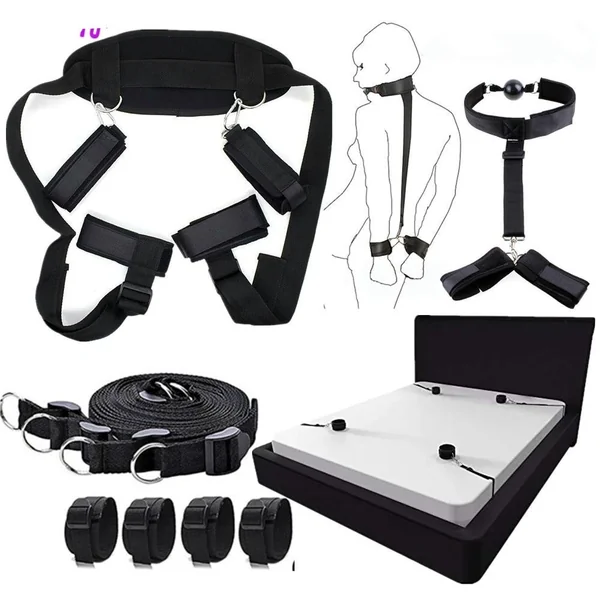 Adults Games BDSM Bondage Gear Set Handcuffs Ankle Cuff Restraints Erotic Products Sex Toys For Woman Couples Sex Furniture Shop
