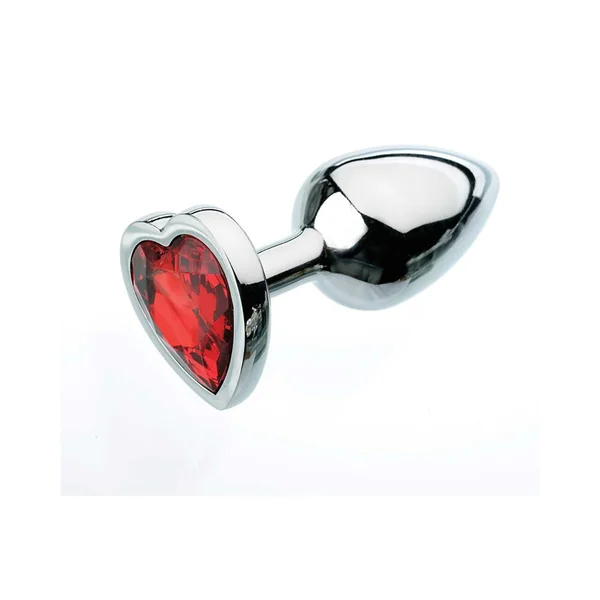 A&E Red Hearts Gem Anal Plug Small