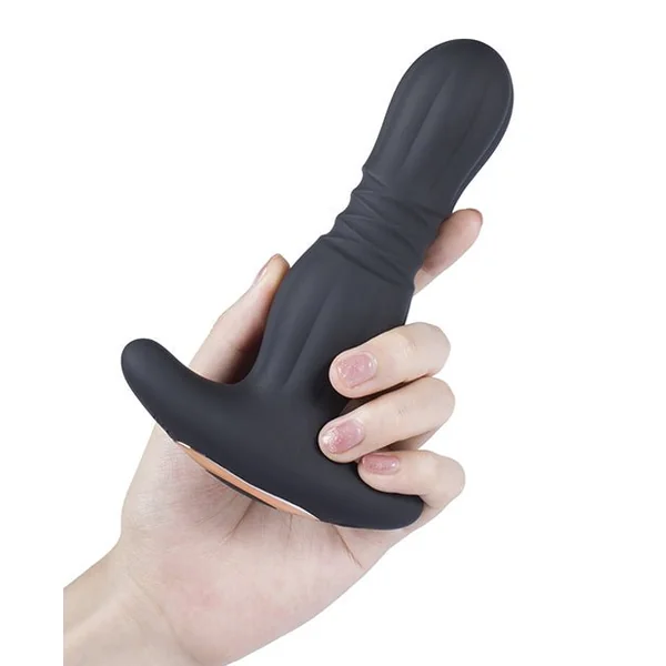 Agas Thrusting Butt Plug w/Remote Control - Black