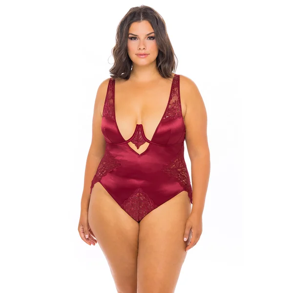 Allegra Satin and Lace Teddy