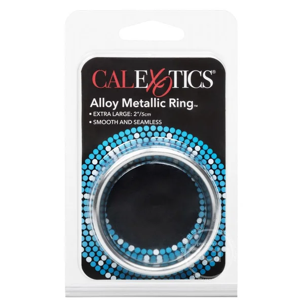 Alloy Metallic Cock Ring - Extra Large - 2in - Silver