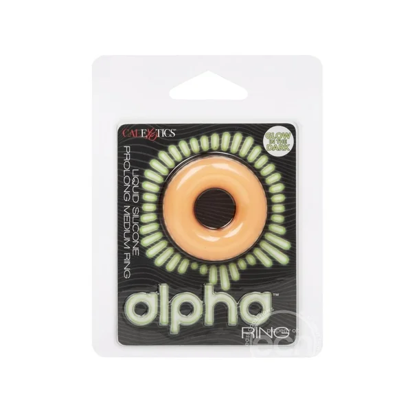 Alpha Glow in the Dark Liquid Silicone Prolong Medium Ring - Orange