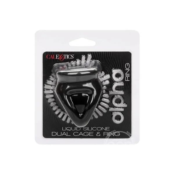 Alpha Liquid Silicone Dual Cage & Ring - Black