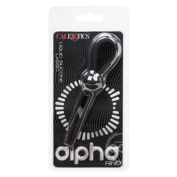 Alpha Liquid Silicone Lasso Cock Tie - Black