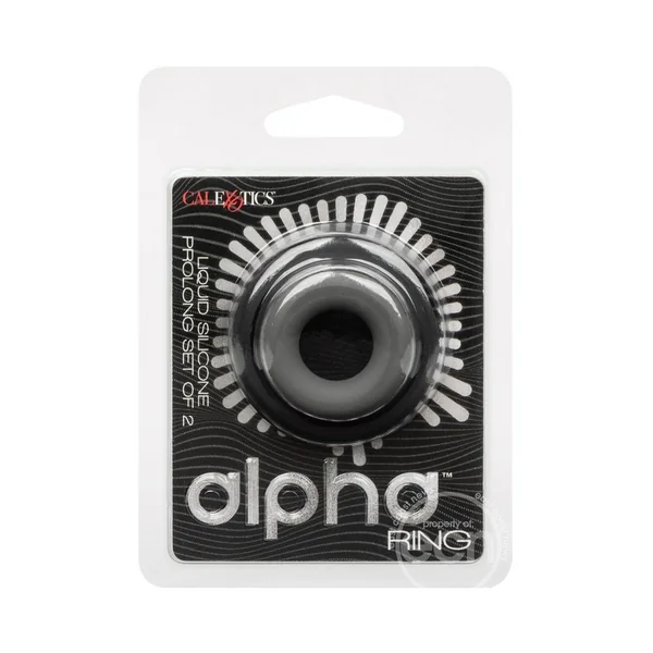 Alpha Liquid Silicone Prolong Cock Ring (2 Piece Set) - Assorted