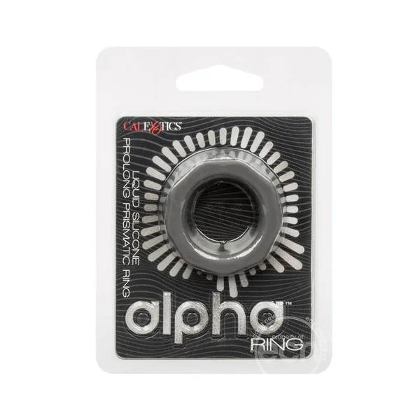 Alpha Liquid Silicone Prolong Presmatic Cock Ring - Gray
