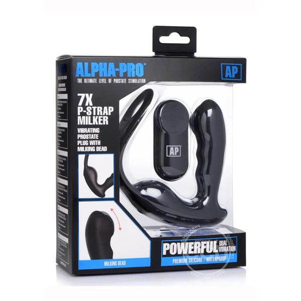 Alpha Pro 7X P-Strap Milker Silicone Rechargeable Vibrating Prostate Plug