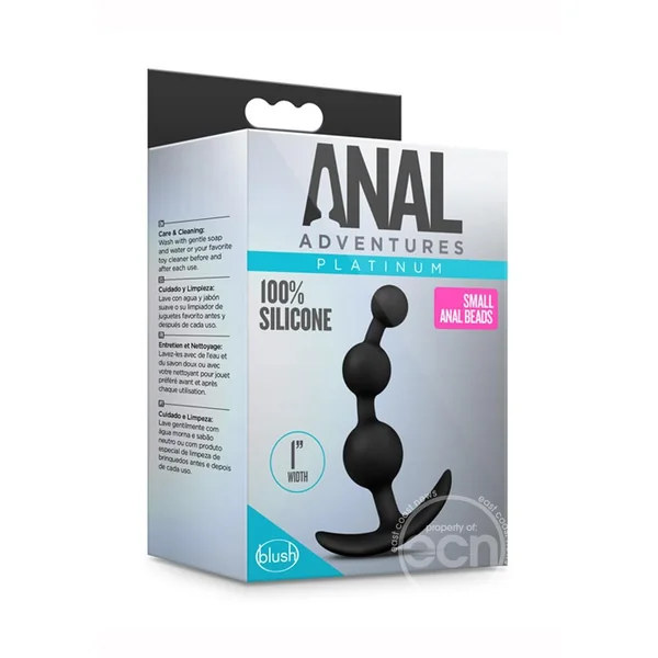 Anal Adventures Platinum Silicone Anal Beads - Black
