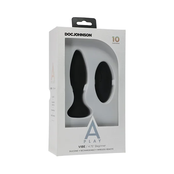 A-Play Vibe / 4.75" Beginner Silicone Rechrgeable Anal Plug w/Remote