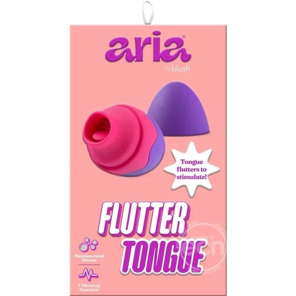 Aria Flutter Tongue Rechargeable Silicone Vibrator - Purple