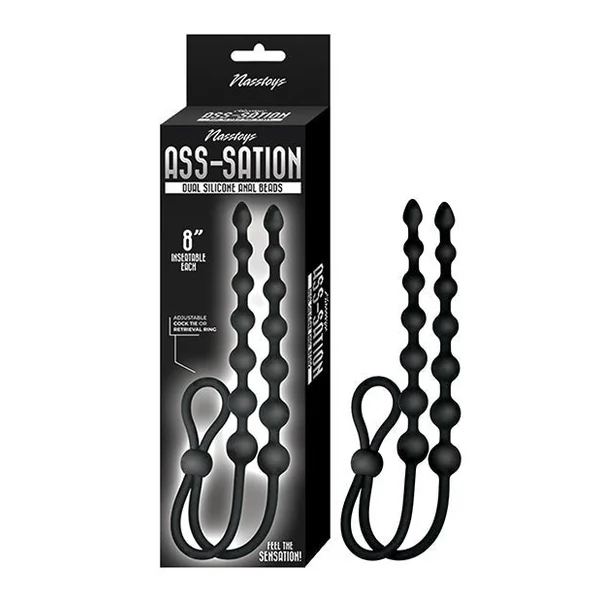 Ass-sation Dual-Ended Anal Beads - Black