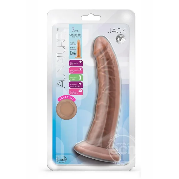 Au Naturel Jack Dildo with Suction Cup 7in - Caramel
