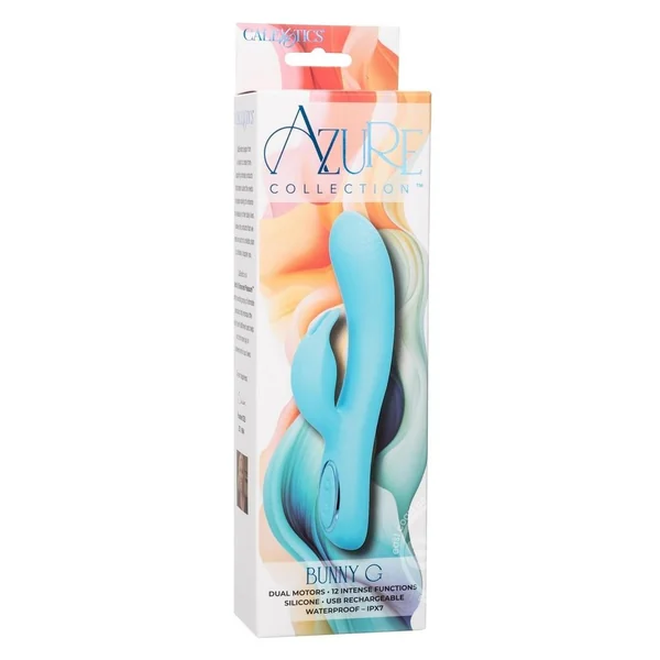 Azure Collection Bunny G Rechargeable Silicone Vibrator - Blue