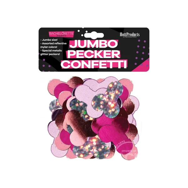 Bachelorette Mylar Party Pecker Confetti Jumbo - Multicolor