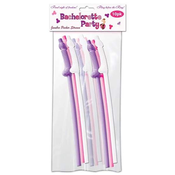 Bachelorette Party Pecker Sipping Straws 10-Pack