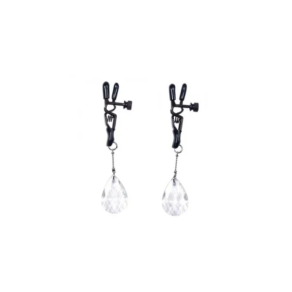 Bad Kitty Nipple Clamps With Crystal Drops(Toy for woman)