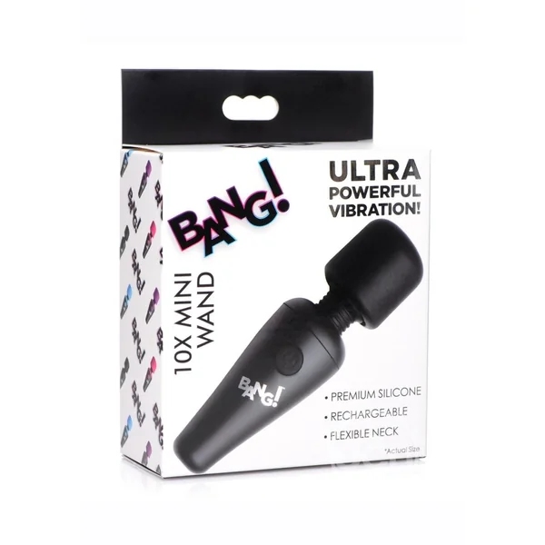 Bang! 10X Vibrating Mini Rechargeable Silicone Wand Massager