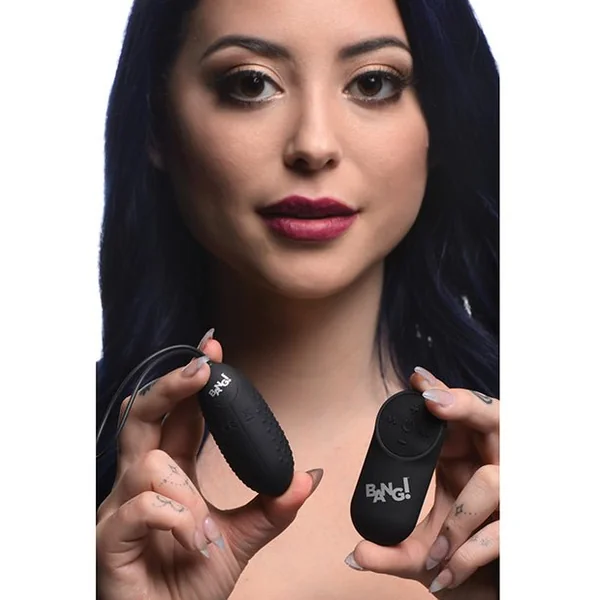 Bang! 28X Nubbed Silicone Egg w/Remote Control - Black