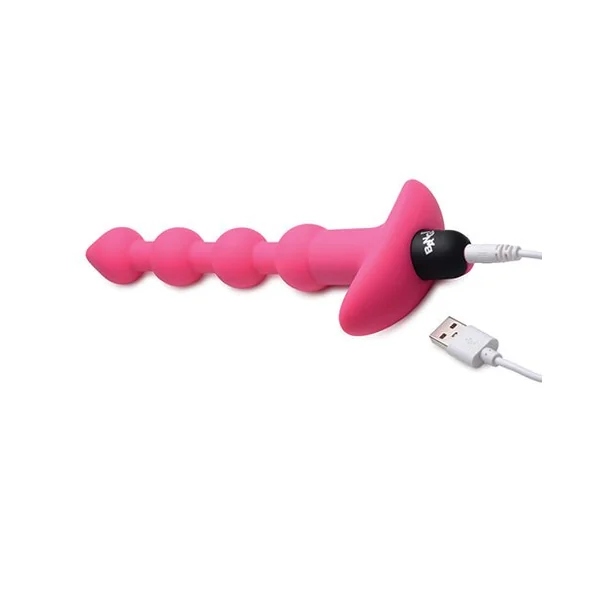 Bang! 28X Vibrating Silicone Anal Beads w/Remote Control - Pink