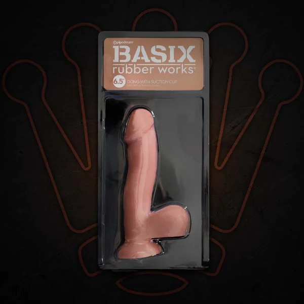 BASIX RUBBER WORKS 6.5″ DONG W/SUCTION