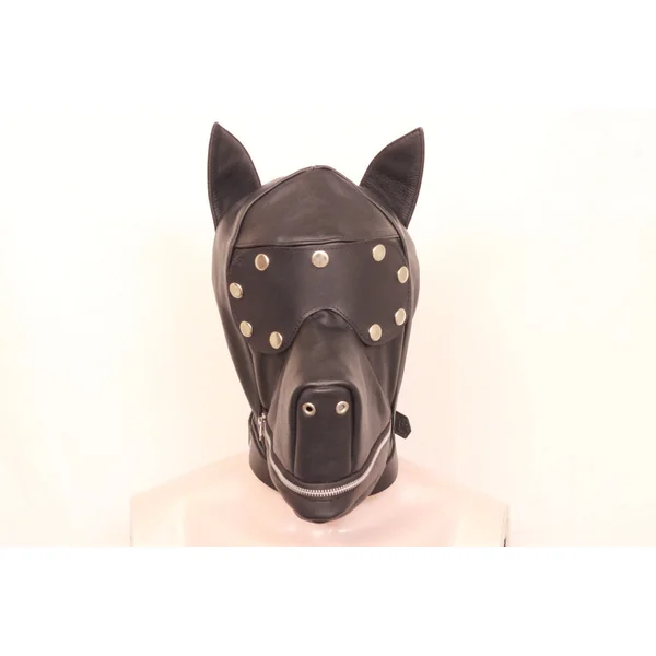 BDSM Leather Full Face Puppy Bondage Hood
