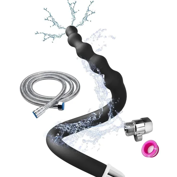 Beaded Anal Shower Wand - Enema Kit - 360° Deep Rinse