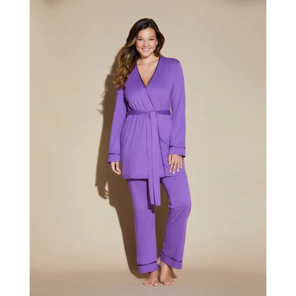 Bella Curvy Racerback Cami, Pant And Robe Set