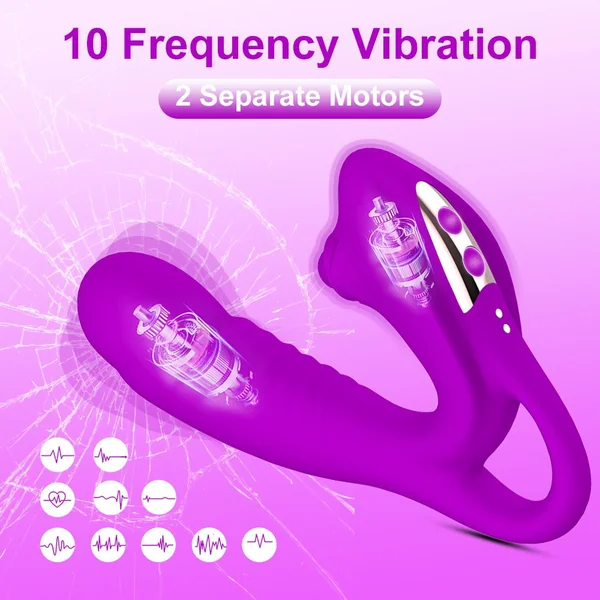 Bendable Silent Vibrator- Women Dual Motor Big Dildo, Handle Female Vibrator- Adult- Sex- Toy With 10 Vibration Modes