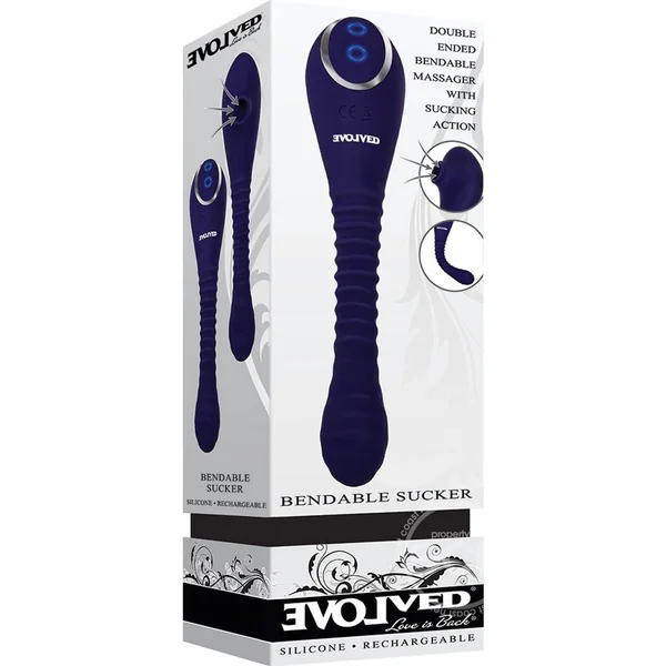 Bendable Sucker Dual End Silicone Rechargeable Vibrator