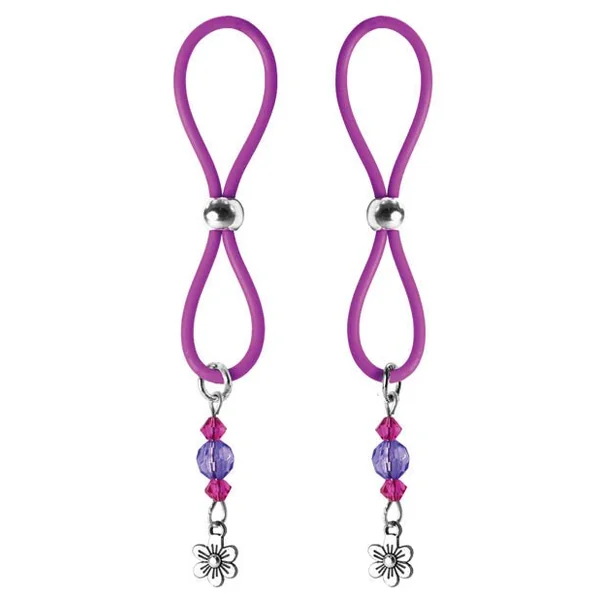 Bijoux De Nip Nipple Halos Flower Charm - Purple